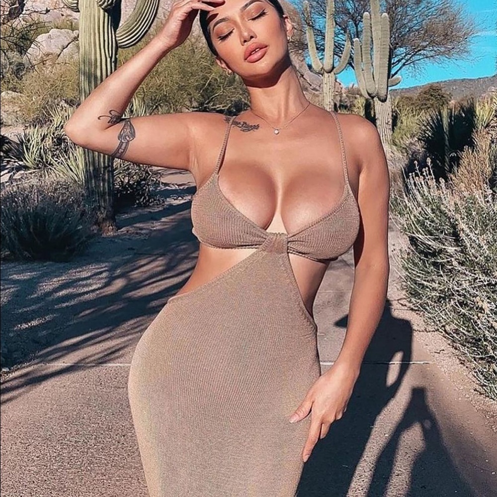 Mocha maxi dress